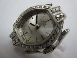 【YT-TC23-1】BUCHERER/ブッフェラー 925 STERLING SILVER 2針手巻 16号 指輪時計、リングウォッチ 花柄ホールマーク 風防欠損 稼働品