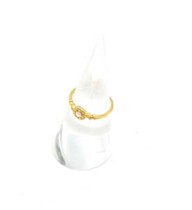 #AHKAH Ahkah K18 diamond 0.11ct ring Circle 10 number YG yellow gold 