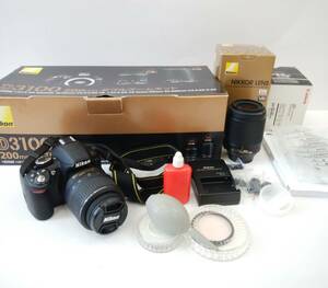 ■【通電OK】 Nikon D3100 NIKKOR 18-55mm 55-200mm ダブルズームキット デジタル一眼レフカメラ レンズ