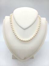 ■ パール 真珠 ネックレス アクセサリー 留め金 シルバー silver 銀 長さ 約40cm 28.7g _画像1