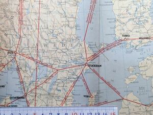 a1【スカンジナビア航空】SAS Scandinavian Airlines System ルートマップ 国際線航路図 ヨーロッパ 1960 昭和35年 [英文]