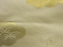 ys6924719; 宗sou 橋に雲・古典柄模様織出し袋帯（材料）【アンティーク】【着】_画像7