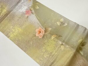 ys6927137; 宗sou 金彩椿模様刺繍名古屋帯【着】