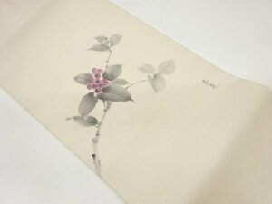 Art hand Auction ys6927129; Sosou 작가의 가제 손으로 그린 남쪽 하늘 문양 나고야 띠[착용], 밴드, 나고야 오비, 맞춤형