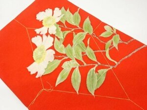 Art hand Auction Sosou Unused item Hand-painted flower pattern Nagoya obi [Recycled] [Arrival], band, Nagoya obi, Tailored