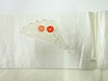 ys6935330; 宗sou 檜扇に花模様刺繍名古屋帯【アンティーク】【着】_画像9