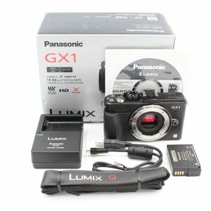 ショット数637回、元箱付き。★良品★ PANASONIC パナソニック LUMIX DMC-GX1-K ボディ エスプリブラック