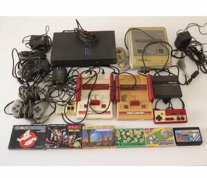 ファミコン 本体 ソフト スーパーファミコン プレイステーション2 コントローラー アダプター ケーブル まとめて セット ジャンク品 [G495]