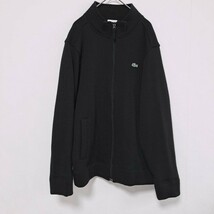 LACOSTE ラコステ 洗える 裏起毛 ニットパーカー ジップアップ ブラック サイズ2 トップス 上着 メンズ【Y051】_画像1