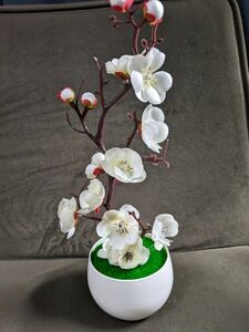 梅　白　桜　鉢　造花　インテリア　玄関