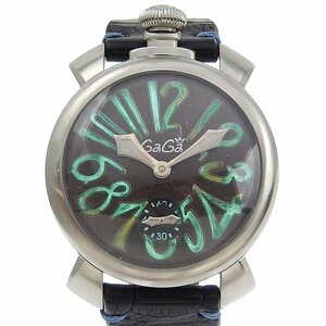 1円 gg GAGA MILANO ガガミラノ メンズ 手巻き 腕時計 黒文字盤