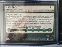 2011 Bowman Draft Mike Trout RC Blue 395/499_画像2