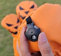 【ウッド４アイアン10パター1セット】パンプキンヘ ハロウィンゴルフクラブカバー クラブヘッドカバー クラブ スカル パターカバー0244⑥_画像10