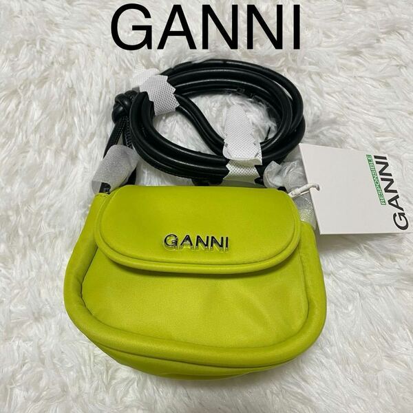 【新品】GANNI ガニー ノット フラップ ショルダーバッグ ミニ イエロー