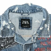 ★岸優太着用モデル★完売レア★入手困難★ZARA DENIM Gジャン sizeL ダメージクラッシュ スプレー ペイント プレス済み USED sn195_画像9