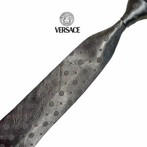 VERSACE ネクタイ パターン柄 メデューサ グレー系 ヴェルサーチェ メンズ服飾小物 ネコポス可 USED 中古 t773