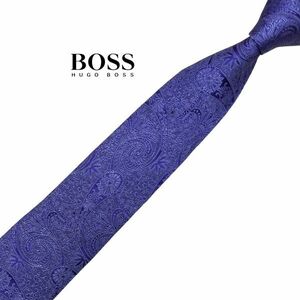 * small .*peiz Lee pattern * HUGO BOSS necktie purple series Hugo Boss USED men's clothing accessories used t759