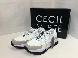 未使用☆CECIL McBEE セシルマクビー スニーカー レディース L ホワイト 箱付き CML-201