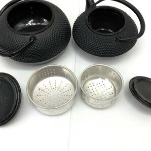 南部鉄器 鉄瓶 セット 茶漉し付き 鉄器 急須 茶道具 茶器 鉄製 在銘 240117の画像6