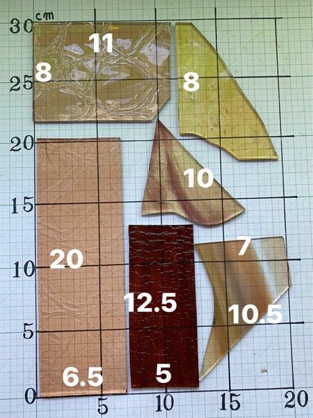 ステンドグラス　端材ガラス6片7
