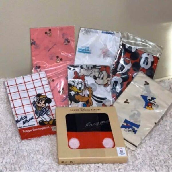 disney ハンカチセット ディズニー 新品7枚セット タオル 手ぬぐい