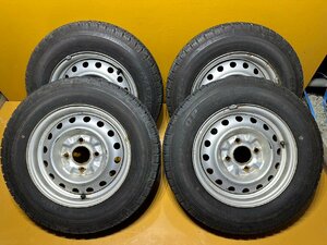 【送料無料】165R14LT 6PR DUNLOP ENASAVE VAN01 ホイール付【4本セット】★7455A