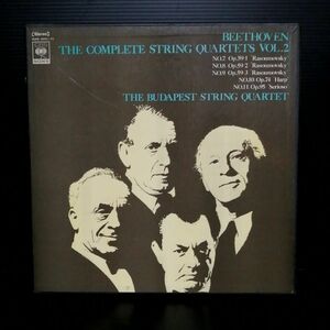 LP BEETHOVEN THE COMPLETE STRING QUARTETS VOL.2 THE BUDAPEST STRING QUARTET ベートーヴェン 弦楽四重奏曲Vol.2 レコード