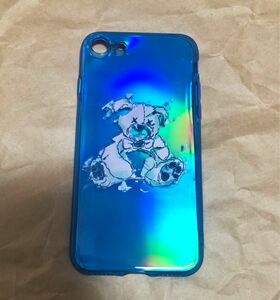 新品　iPhone 7 8 SE2 SE3 iphoneケース　クリアケース　ブルー　ケース ソフト　iPhoneSE クマ