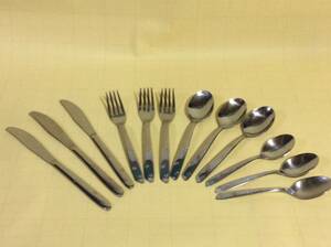 【Mid-flatware/Ｃ016/Superior Stainless/NIGHT SKY】スーペリア/ナイトスカイ/3セット(12本)セット/Ex+/ミッドセンチュリー/アトミック