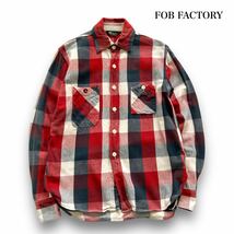【FOB factory】エフオービーファクトリー ブロックチェックワークシャツ フランネルシャツ ガチャポケット 山ポケット 長袖シャツ (2)_画像1