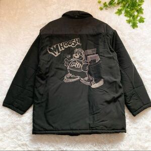 【美品】90s VAZIIE SPORT 48 ジャケット　キルティング　刺繍　ジャンパー　デザイン　アイスホッケー　スポーツ　総柄　マルチカラー