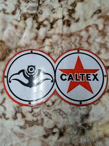 CALTEX 昭和レトロ カルテックス 当時物 ヴィンテージ 看板　高速有鉛　レトロ　インテリア　ガレージ　旧車