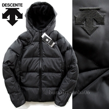 メンズ L◆未使用 定価2.1万 デサント DESCENTE ダウンジャケット ロゴ刺繍 黒 ブラック WATER REPELLENT はっ水 防風 保温_画像1