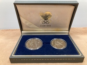 4836* 1988年ソウルオリンピック記念 銀貨 プルーフ貨幣セット 1000ウォン 2000ウォン 韓国五輪記念メダル ケース付 未使用品