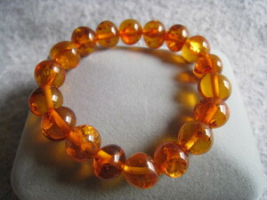 [SAMU] ultimate beautiful!! gloss eminent fine quality natural amber maximum .13mm bracele * as good as new!