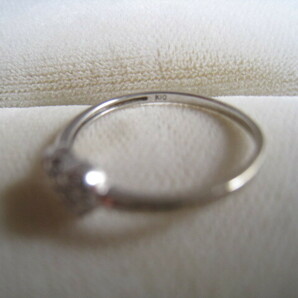 [SAMU]素敵！！きらきら輝き天然ダイヤモンド0.11ct ハート k10WG指輪★美品!の画像2
