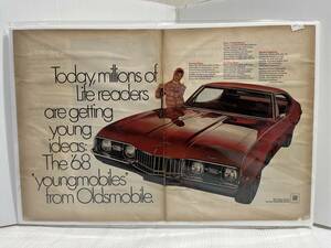 1967年9月22日号LIFE誌　広告切り抜き1ページ【GM ‘68 Cutlass S Holiday Coupe】アメリカ買い付け品ビンテージインテリア車オシャレUSA