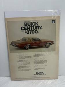 1972年11月17日号LIFE誌広告切り抜き【GM BUICKCENTURYビューイックセンチュリー】アメリカ買い付け品60sビンテージUSAインテリア車