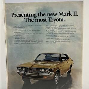 1972年11月17日号LIFE誌広告切り抜き【Toyota MarkI II/トヨタ マークII】アメリカ買い付け品60sビンテージUSAインテリア車オールドの画像1