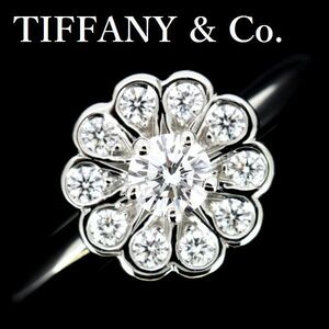  Tiffany Enchant flower diamond ring Pt950 10 number 