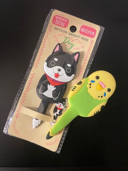 【即日発送】インテリア マグネットフック 犬 インコ
