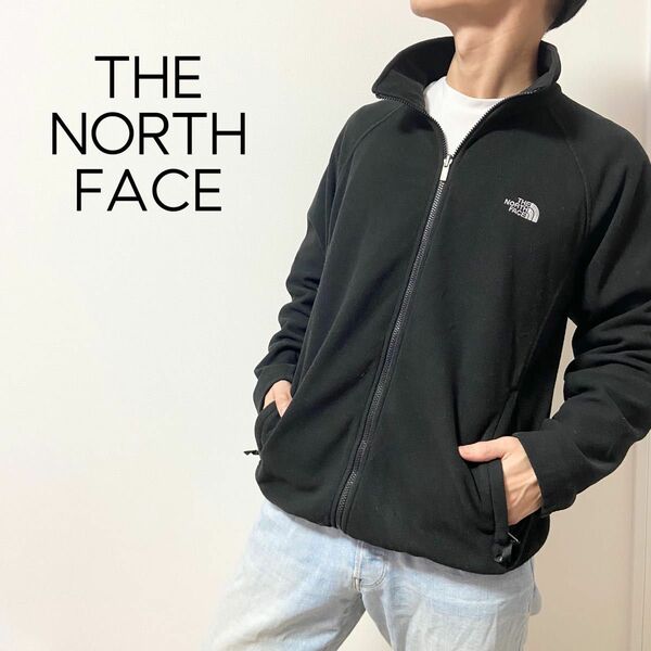 日本未入荷　海外限定モデル　THE NORTH FACE ノースフェイス　フリースジャケット　刺繍ロゴ　ブラック　黒　XL