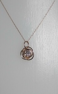 K18(PG)ダイヤペンダントネックレス！0.14ct.。