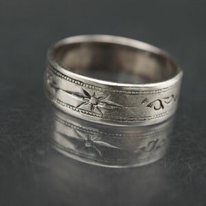 M527 Vintage silver made stamp ring sculpture design silver ring 13 number 