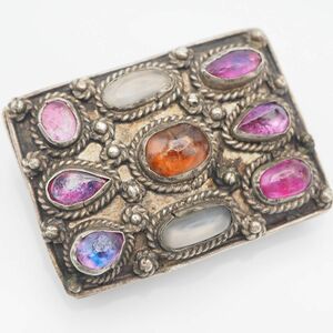 M849 topaz cat's-eye Stone brooch multicolor design Vintage 2 month 11 month birthstone 