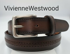 【V-60】【VivienneWestwood】 ヴィヴィアン　ダークブラウン　レザーベルト　新品未使用 