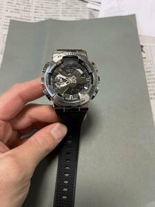 新品 CASIO G-SHOCK カシオ ジーショック GM-110-1AJF 腕時計 クォーツ デジタル Metal Covered シルバー アナログ カレンダー メタル