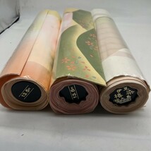 新品 未使用 3点 シルク 100% 伝統手染 反物 雪花絞り 伊豆大島 椿染 辻が花 御長襦袢地 まとめてセット 13.5m 着物 畠YY0132-71_画像6