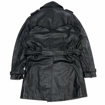 正規品 BARNEYS NEW YORK バーニーズ ニューヨーク ラムレザー ダブルブレスト トレンチコート ロング coat ライナー付き 44 ブラック_画像2