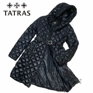 国内正規品 TATRAS タトラス LTA14A4353 DEADIA DOWN JACKET ダイヤ キルティング ダウン コート ベルト付き ブルゾン 02 ブラック